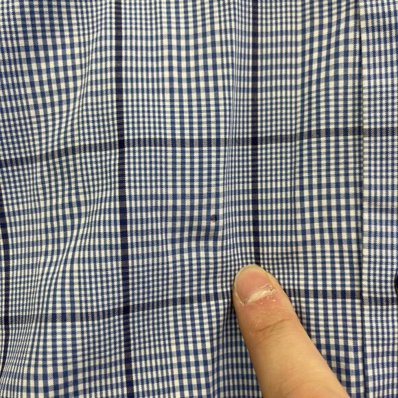 Hugo Boss Dress Shirt Mens 16 1/2 Button Down Preppy Slim Baby Blue Gingham - Picture 4 of 11